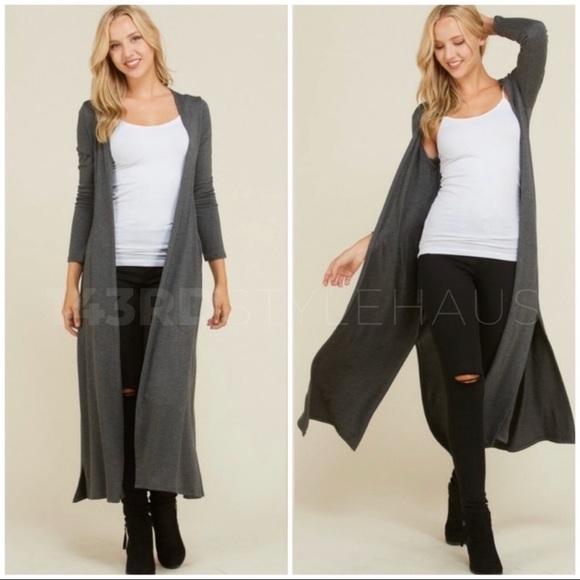 ❄️LAST2️⃣//GRAY MAXI DUSTER CARDIGAN - Picture 3 of 8